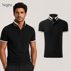 Tricou Polo Bărbați 256 Collar Up, 100% Bumbac, 215 g/m², Guler cu Contrast, 2 Nasturi, S–3XL, 10 Culori - Img 20