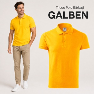 Tricou Polo Bărbați Malfini Cotton Heavy 215, 100% Bumbac, 220 g/m², Guler Polo, Mărimi S-3XL, 13 Culori - Img 16