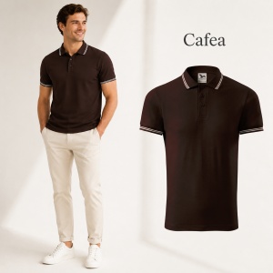 Tricou Polo Bărbați Malfini cu Dungi la Guler și Manșete, Tip Tommy, 65% Bumbac, 200 g/m², 19 Culori, Mărimi S–3XL - Img 16