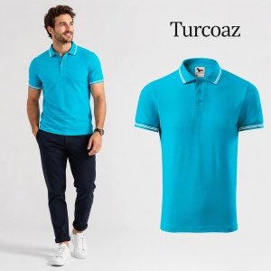 Tricou Polo Bărbați Malfini cu Dungi la Guler și Manșete, Tip Tommy, 65% Bumbac, 200 g/m², 19 Culori, Mărimi S–3XL - Img 26