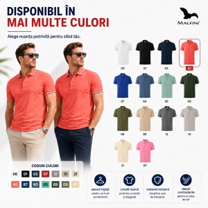 Tricou polo bărbați Malfini Premium, model Focus 232, material plăcut și rezistent, 65% bumbac, 35% poliester, ideal casual și office - Img 10