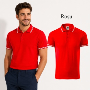 Tricou Polo Bărbați Malfini Urban 219, cu Dungi la Guler, Tip Tommy, 65% Bumbac, 200 g/m², 19 Culori, Mărimi S–3XL - Img 27