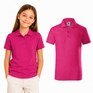 Tricou polo copii, fete și băieți, 65% bumbac, 200 g/m², mărimi 4–12 ani - Img 10