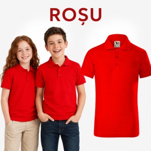 Tricou Polo Copii pentru Uniformă Școlară, Fete și Băieți, cu Guler - Img 19