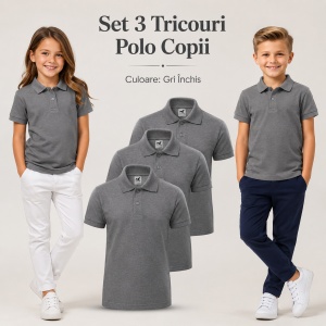 Tricou Polo Copii - Set de 3 Bucăți tricouri polo copii fete si baieti - Img 16