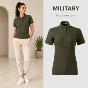 Tricou Polo Damă Malfini Prime GOTS 235 – 100% Bumbac Organic, 200 g/m², Croială Cambrată - Img 14