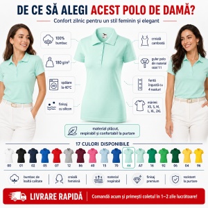 Tricou Polo Damă model simplu tip Tommy - Img 2