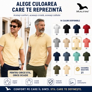 Tricou Polo Pique Bărbați tip Tommy | Guler cu Dungi | 14 Culori Disponibile- 232 - Img 4