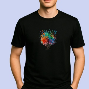 Tricou pom cu fluturi Negru, Copii | Dama | Barbat - Img 2
