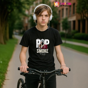 Tricou Pop Smoke - White Background, muzica POP, Dama | Barbat | Copii, Culoare Negru - Img 10