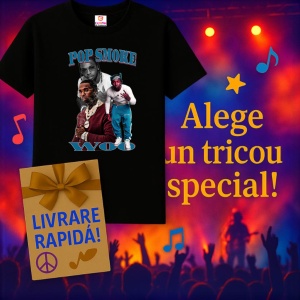 Tricou Pop Smoke - WOO Collage, muzica POP, Dama | Barbat | Copii, Culoare Negru - Img 7