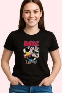 Tricou Popeye marinarul puternic care iubeste spanacul, Copii | Dama | Barbat , tricou negru - Img 3