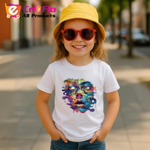 Tricou Portret psihedelic cu forma topita Copii | Dama | Barbat - Img 11