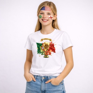 Tricou Portugal World Cup 2026 Fifa V2, din bumbac 100%, tricou alb, Copii | Dama | Barbat - Img 3