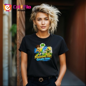 Tricou Possession High Goals Low Copii Fotbal V1, din bumbac 100%, tricou negru Dama | Barbat - Img 4