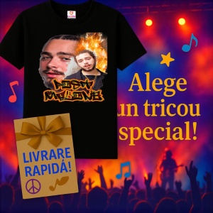 Tricou Post Malone - Flames Style, muzica RAP, Dama | Barbat | Copii, Culoare Negru - Img 11