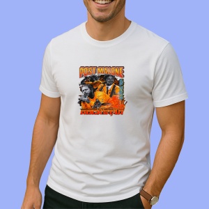 Tricou Post Malone - Rockstar Orange, muzica Hip-Hop / Rap, Dama | Barbat | Copii