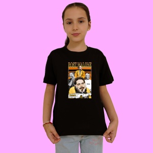 Tricou Post Malone - Yellow Mood, muzica POP, Dama | Barbat | Copii, Culoare Negru - Img 2