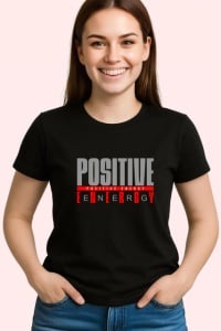 Tricou Pozitive Energy Baterie Rosie, din bumbac 100%, tricou negru Copii | Dama | Barbat