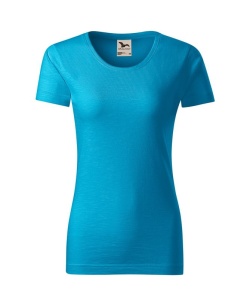 Tricou premium dama din bumbac organic de culoare turcoaz