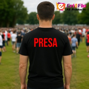 Tricou PRESA, Personalizat | Unisex Dama si Barbat, Negru - Img 4