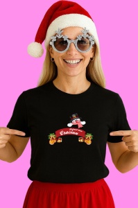 Tricou Primul Meu Craciun Om De Zapada, din bumbac 100% Copii | Dama | Barbat - Img 3