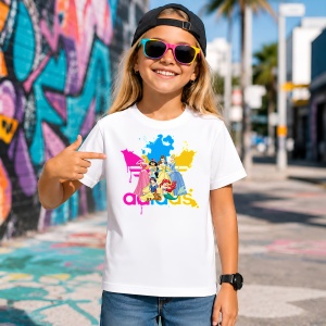 Tricou Printesele Disney Urban Vibe Vopsea Improscata Logo Roz Design, din bumbac 100% Copii | Dama | Barbat - Img 4