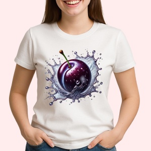 Tricou Pruna si stropi violet, Fructe, Copii | Dama - Img 2