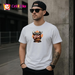 Tricou Puterea Vine Din Foc Gratar Amuzant V1, din bumbac 100% , tricou alb pentru Dama | Barbat - Img 6