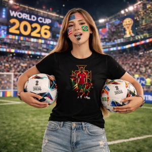 Tricou Rafael Leao World Cup Fifa 2026, din bumbac 100%, tricou negru, Copii | Dama | Barbat - Img 9
