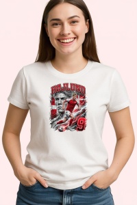 Tricou Rasmus Hojlund Danemarca Atacant United Fotbal, din bumbac 100% , tricou alb pentru Copii | Dama | Barbat