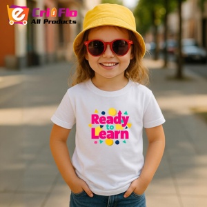 Tricou Ready To Learn Design Scoala Colorat, din bumbac 100% , tricou alb pentru Copii | Dama | Barbat - Img 5
