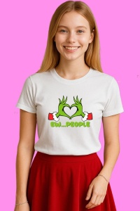 Tricou Retro Ew People Grinch Hand Digital Cricut, din bumbac 100%, tricou alb, Copii | Dama | Barbat - Img 2