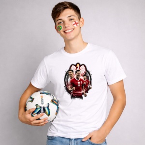 Tricou Robert Lewandowski Poland World Cup Fifa 2026 V7, din bumbac 100%, tricou alb, Copii | Dama | Barbat - Img 3