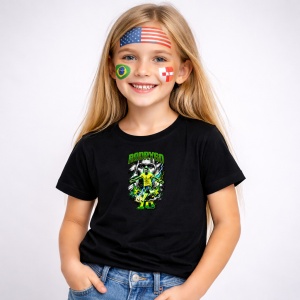 Tricou Rodrygo Brazil World Cup Fifa 2026, din bumbac 100%, tricou negru, Copii | Dama | Barbat - Img 2
