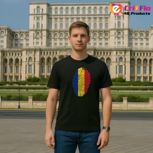 Tricou Romania ADN tricolor 2 Negru |Colectia Tricouri Romania - Img 3