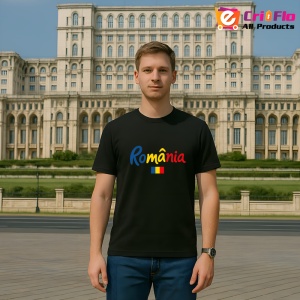 Tricou Romania text 2 Negru |Colectia Tricouri Romania - Img 3