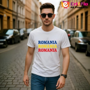 Tricou Romania text tricolor |Colectia Tricouri Romania - Img 3