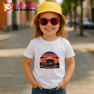 Tricou Rulota mov pe plaja apus stil desen artistic Copii | Dama | Barbat - Img 11