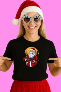 Tricou Santa With Rifle, din bumbac 100% Copii | Dama | Barbat - Img 3