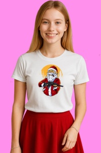 Tricou Santa With Rifle, din bumbac 100% Copii | Dama | Barbat - Img 3