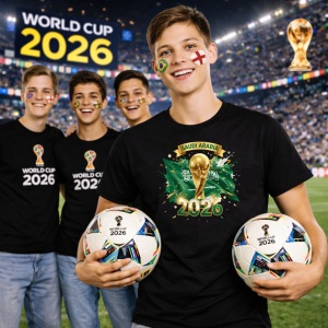 Tricou Saudi Arabia World Cup 2026 Fifa V2, din bumbac 100%, tricou negru, Copii | Dama | Barbat - Img 7