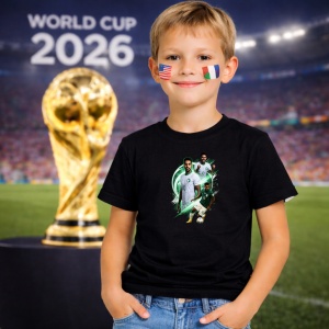 Tricou Saudi Arabia World Cup Fifa 2026 V4, din bumbac 100%, tricou negru, Copii | Dama | Barbat - Img 5