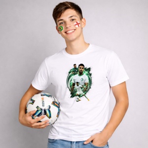 Tricou Saudi Arabia World Cup Fifa 2026 V5, din bumbac 100%, tricou alb, Copii | Dama | Barbat - Img 3