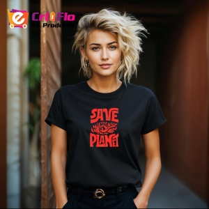 Tricou Save The Planet Design Ecologic Rosu, din bumbac 100%, tricou negru Copii | Dama | Barbat - Img 8