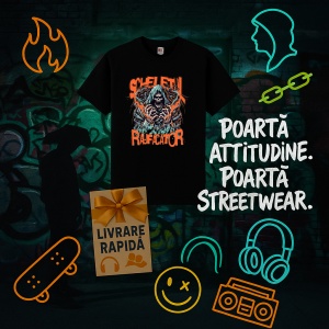 Tricou Scheletul raufacator Negru, Copii | Dama | Barbat - Img 5