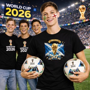 Tricou Scotland World Cup 2026 Fifa V2, din bumbac 100%, tricou negru, Copii | Dama | Barbat - Img 7