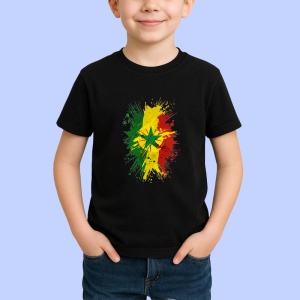 Tricou Senegal Steag Splash Art, Copii | Dama | Barbat, culoare negru - Img 3