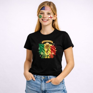 Tricou Senegal World Cup 2026 Fifa V2, din bumbac 100%, tricou negru, Copii | Dama | Barbat - Img 3