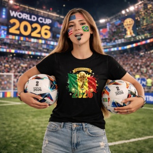 Tricou Senegal World Cup 2026 Fifa V2, din bumbac 100%, tricou negru, Copii | Dama | Barbat - Img 9